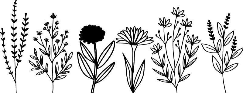 Flower Wall Decal, Black 52x20 cm Learning SPACE
