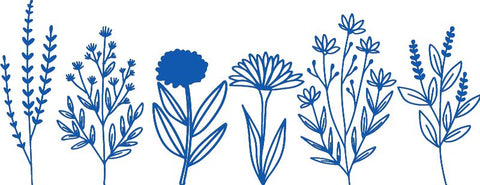 Flower Wall Decal, Blue 52x20 cm Learning SPACE
