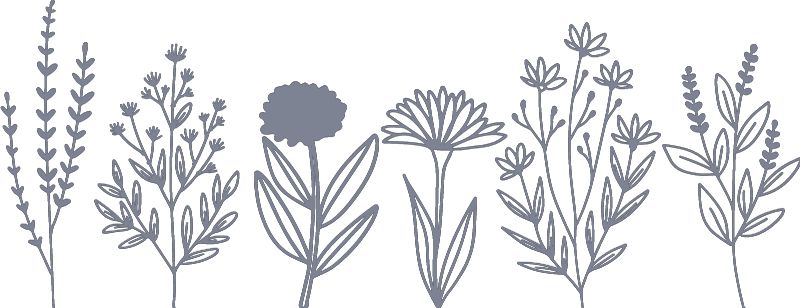 Flower Wall Decal, Grey 52x20 cm Learning SPACE