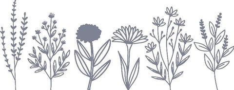 Flower Wall Decal, Grey 52x20 cm Learning SPACE
