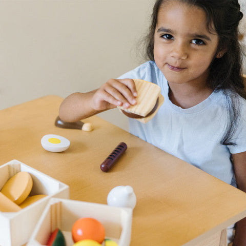 Food Groups - Wooden Healthy Food Play Set-Baby Wooden Toys, Calmer Classrooms, Feeding Skills, Gifts For 2-3 Years Old, Helps With, Imaginative Play, Kitchens & Shops & School, Planning And Daily Structure, Play Food, Stock, Wooden Toys-Learning SPACE