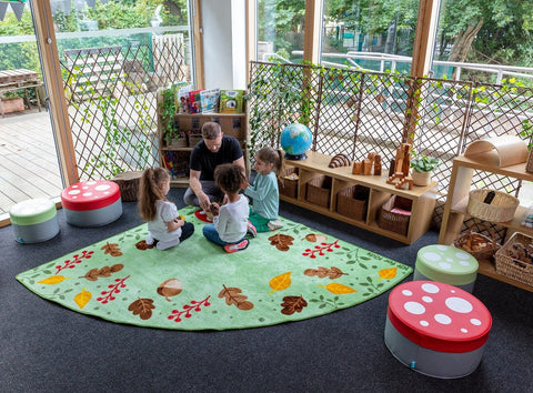 Forest Friends™ Corner Placement 2x2m Carpet-Corner & Semi-Circle,Dropship,Forest School & Outdoor Garden Equipment,Kit For Kids,Mats & Rugs,Natural,Nature Sensory Room,Neutral Colour,Placement Carpets,Rugs,Wellbeing Furniture,World & Nature-Learning SPACE