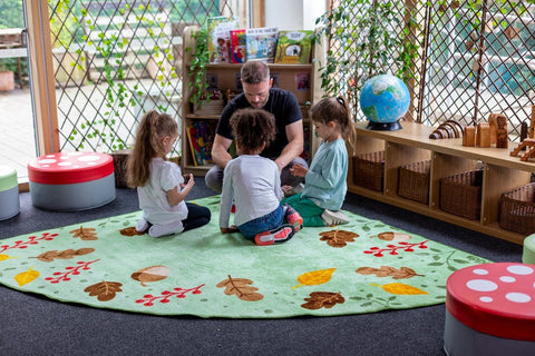 Forest Friends™ Corner Placement 2x2m Carpet-Corner & Semi-Circle,Dropship,Forest School & Outdoor Garden Equipment,Kit For Kids,Mats & Rugs,Natural,Nature Sensory Room,Neutral Colour,Placement Carpets,Rugs,Wellbeing Furniture,World & Nature-Learning SPACE