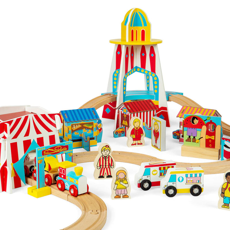 Fun Fair Train Set Wooden Railway, Learning SPACE