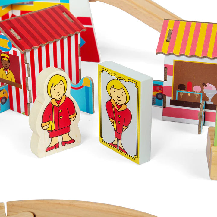 Fun Fair Train Set Wooden Railway, Learning SPACE