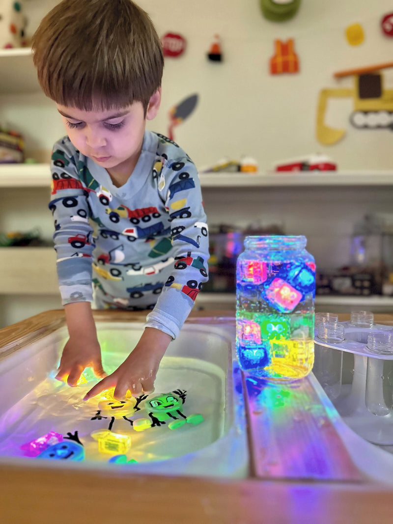 Glo Pals Light up Sensory Cubes - 4 Pack, Learning SPACE