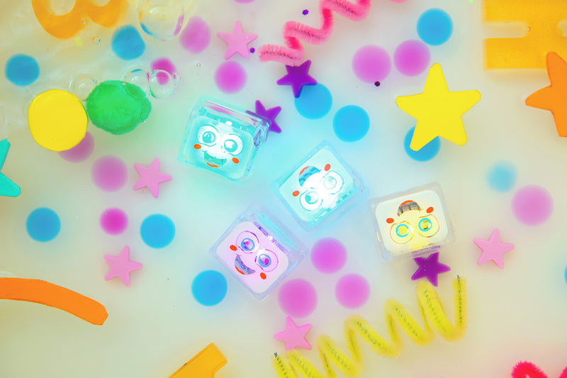 Glo Pals Light up Sensory Cubes - 4 Pack, Learning SPACE