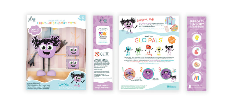 Glo Pals Light up Sensory Toy - Character Pack, Learning SPACE