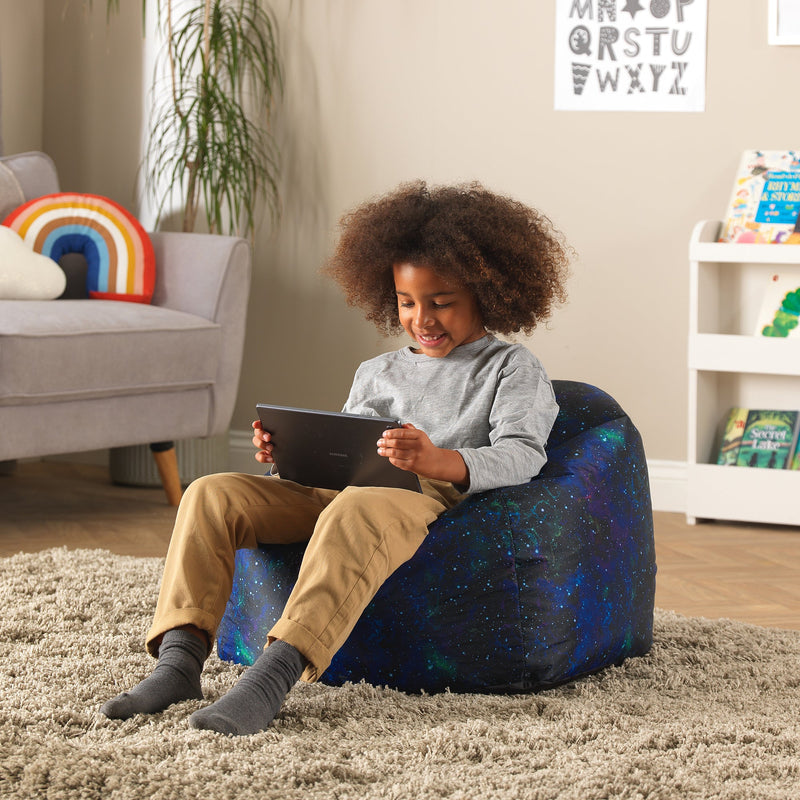 Galaxy Print UV Reactive Children's Bean Bag, Learning SPACE