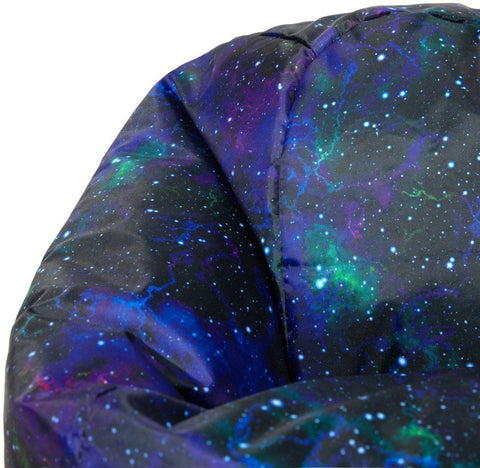 Galaxy Print UV Reactive Children's Bean Bag-AllSensory, Bean Bags, Bean Bags & Cushions, Eden Learning Spaces, Star & Galaxy Theme Sensory Room, Stock, Teenage & Adult Sensory Gifts, UV Reactive, Wellbeing Furniture-Learning SPACE