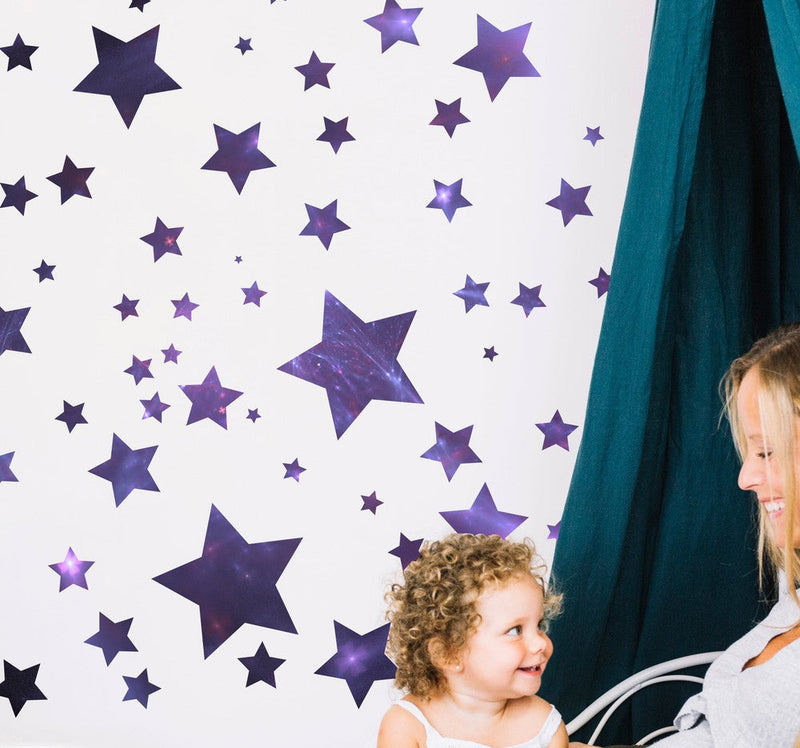 Galaxy Stars in space Wall Stickers (Pack of 56), Decorative Stickers Learning SPACE
