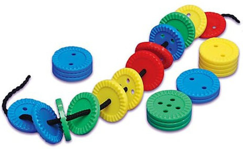 Galt Toys Fun Buttons – Colourful Threading & Stacking Activity Set, Learning SPACE