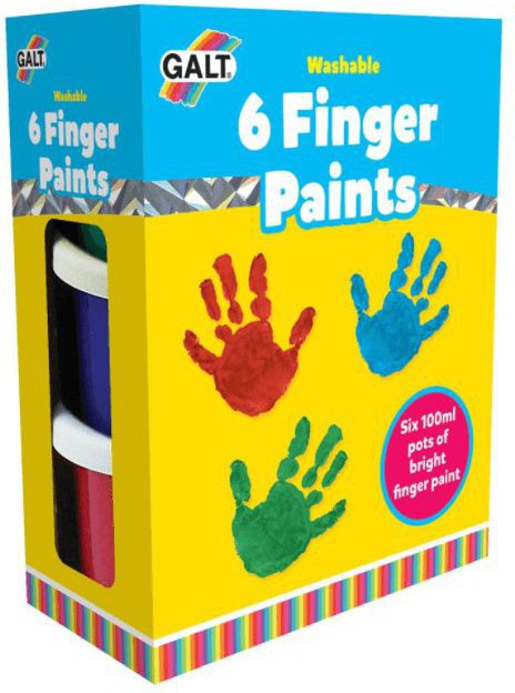 Galt Washable Finger Paints - 6 Bright Colours, Learning SPACE