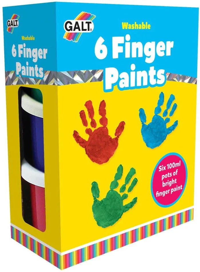 Galt Washable Finger Paints - 6 Bright Colours, Learning SPACE