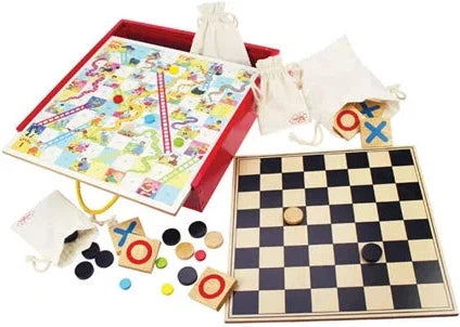 Wooden Games Compendium: Snakes & Ladders, Draughts & More-Bigjigs Toys,Christmas,Christmas 2024,Early Years Travel Toys,Primary Games & Toys,Primary Travel Games & Toys,Stock,Table Top & Family Games,Teen Games-Learning SPACE