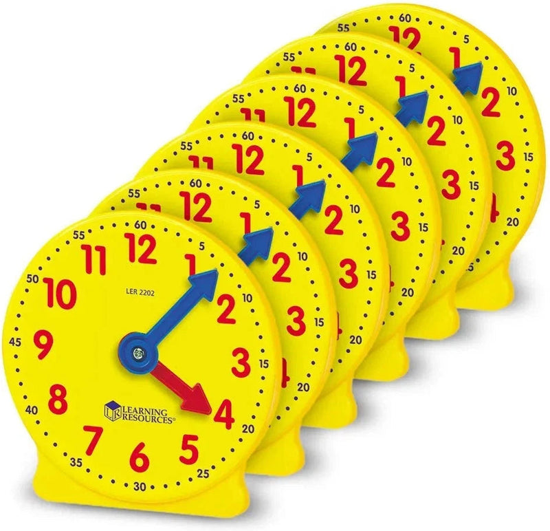 Geared Mini Clocks (Pack of 6), Learning SPACE