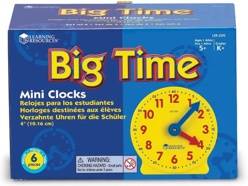 Geared Mini Clocks (Pack of 6), Learning SPACE