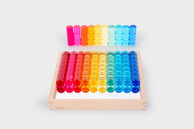 Gem Circle Mirror Tray - Set Of 101, Learning SPACE