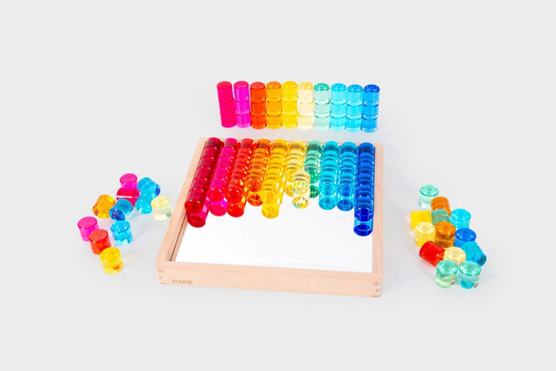 Gem Circle Mirror Tray - Set Of 101, Learning SPACE