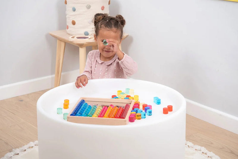 Gem Circle Mirror Tray - Set Of 101, Learning SPACE