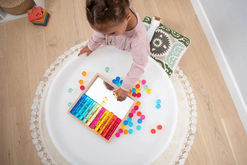 Gem Circle Mirror Tray - Set Of 101, Learning SPACE