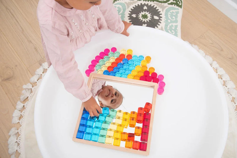 Gem Circle Mirror Tray - Set Of 101, Learning SPACE