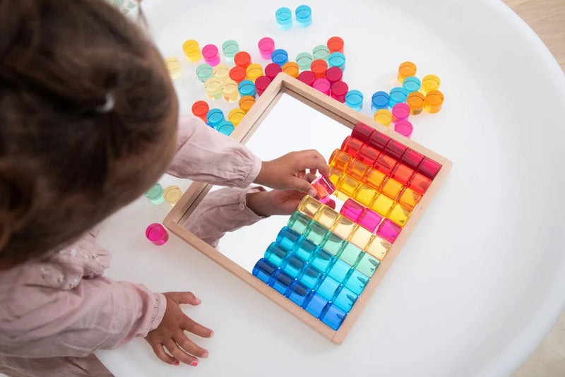 Gem Circle Mirror Tray - Set Of 101, Learning SPACE