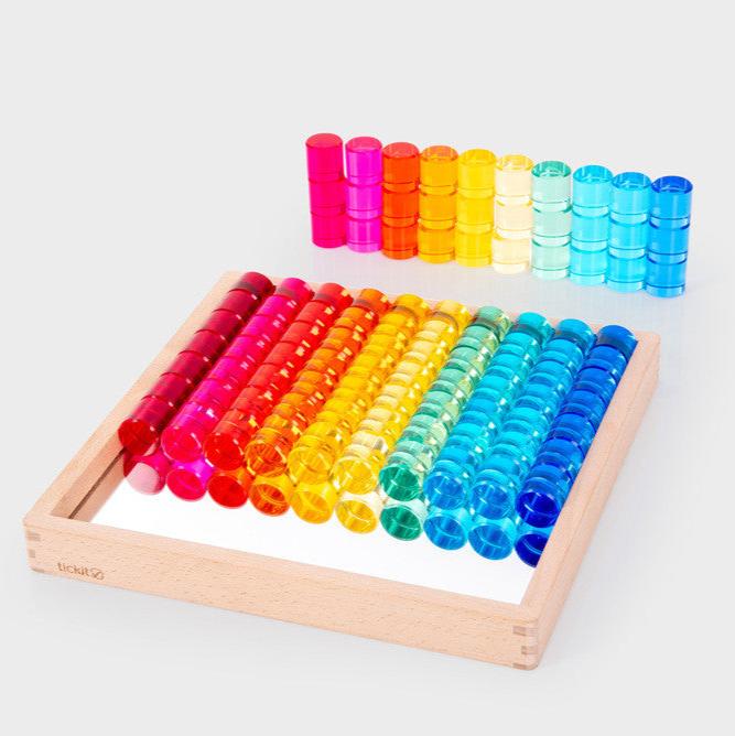 Gem Circle Mirror Tray - Set Of 101, Learning SPACE