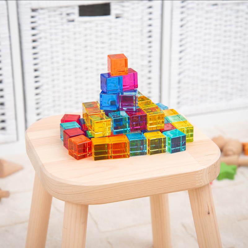 Gem Cubes Acrylic Colour Cubes (Pack of 10), Learning SPACE