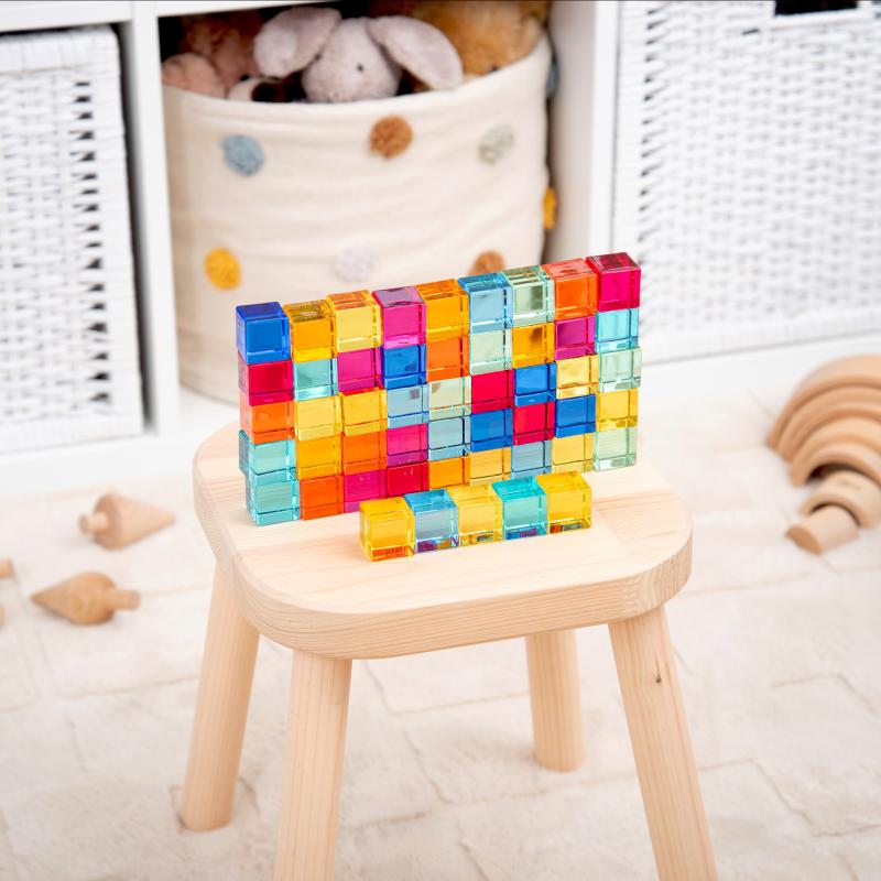 Gem Cubes Acrylic Colour Cubes (Pack of 10), Learning SPACE