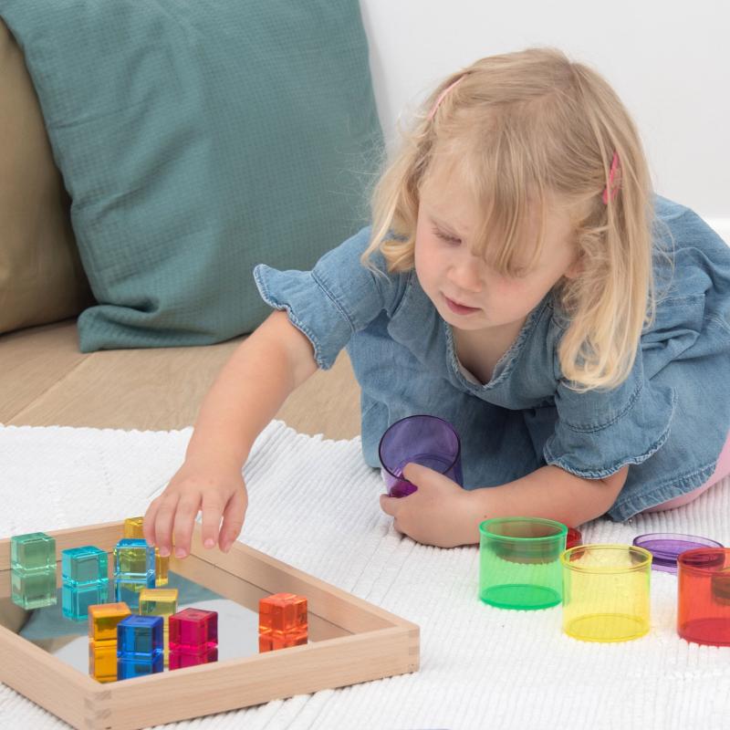 Gem Cubes Acrylic Colour Cubes (Pack of 10), Learning SPACE