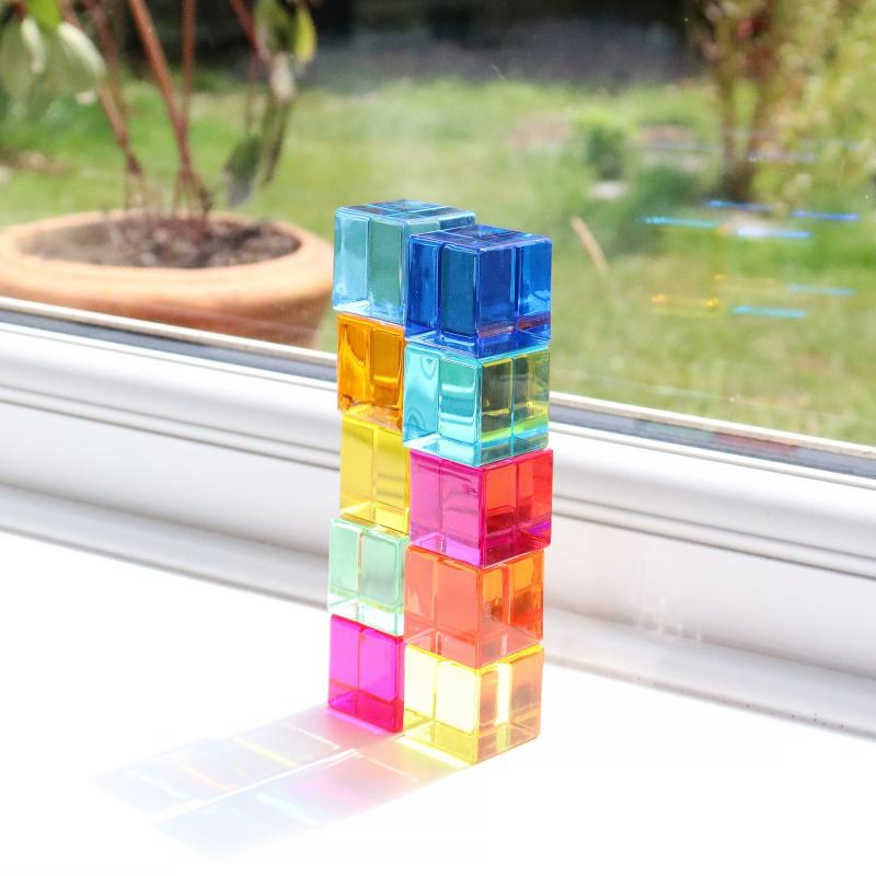 Gem Cubes Acrylic Colour Cubes (Pack of 10), Learning SPACE