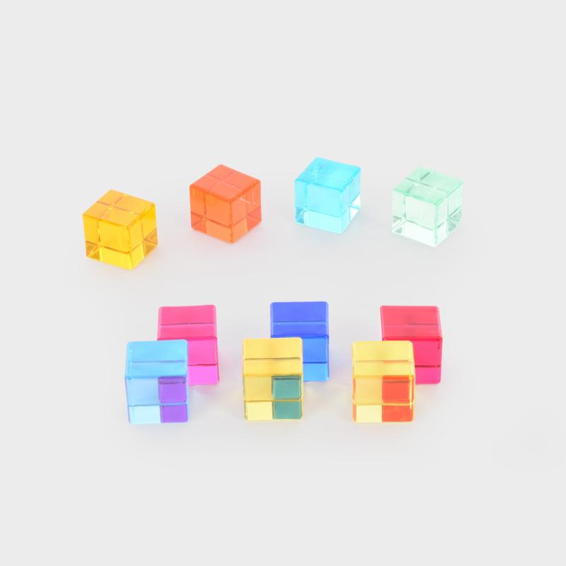 Gem Cubes Acrylic Colour Cubes (Pack of 10), Learning SPACE