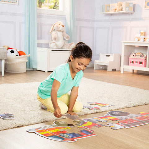 Giant Fire Engine Floor puzzle (24 pc)-13-99 Piece Jigsaw, Fire. Police & Hospital, Gifts For 3-5 Years Old, Imaginative Play, Stock, Strength & Co-Ordination-Learning SPACE