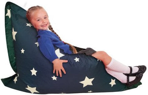 Giant Star Print UV Bean Bag Floor Cushion-AllSensory,Bean Bags,Bean Bags & Cushions,Eden Learning Spaces,Nurture Room,Star & Galaxy Theme Sensory Room,Stock,Teenage & Adult Sensory Gifts,UV Reactive,Wellbeing Furniture-Learning SPACE