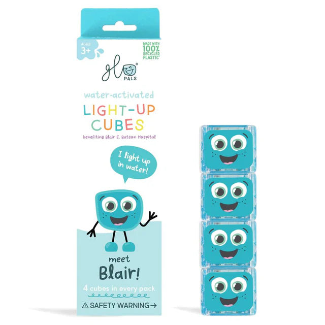 Glo Pals Light up Sensory Cubes - 4 Pack, Blue Learning SPACE