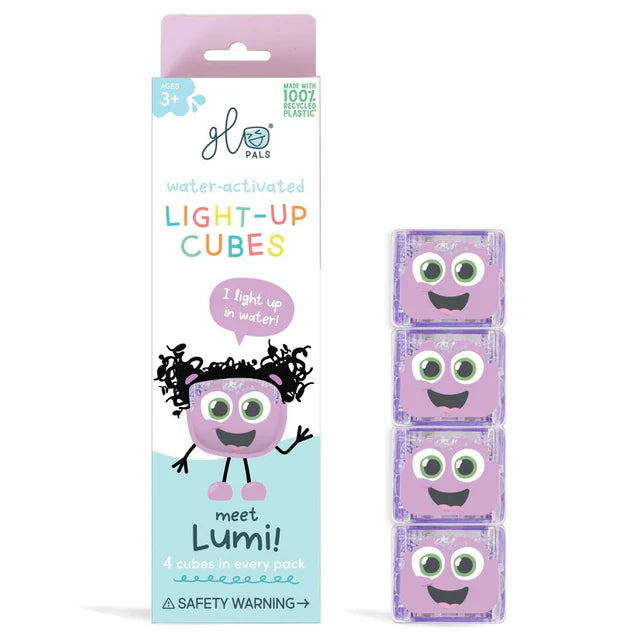 Glo Pals Light up Sensory Cubes - 4 Pack, Purple Learning SPACE