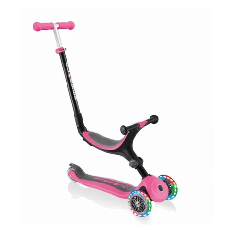 Globber GO•UP Foldable 3in1 Scooter with Light-Up Wheels-Baby & Toddler Gifts, Baby Ride On's & Trikes, Calmer Classrooms, Christmas, Christmas 2024, Early Years. Ride On's. Bikes. Trikes, Exercise, Globber Scooters, Ride & Scoot, Ride On's. Bikes & Trikes, Scooters-Pink-Learning SPACE