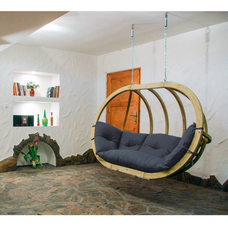 Globo Royal Anthracite Double Seater Hanging Chair, Hanging Chair Learning SPACE