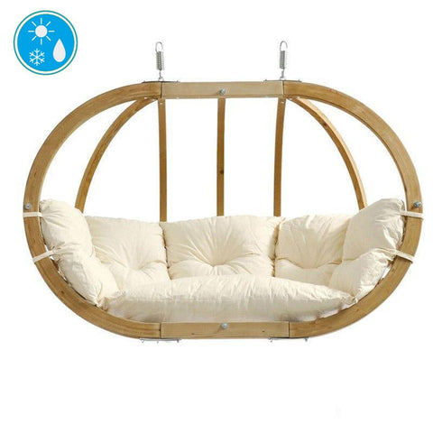 Globo Royal Natura Double Seater Hanging Chair-Hanging Chair-Amazonas,Cream,Double,Dropship,Globo Swing Chair,Hanging Chair,Hanging Egg Chairs,Indoor-Learning SPACE