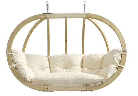 Globo Royal Natura Double Seater Hanging Chair-Hanging Chair-Amazonas,Cream,Double,Dropship,Globo Swing Chair,Hanging Chair,Hanging Egg Chairs,Indoor-Learning SPACE