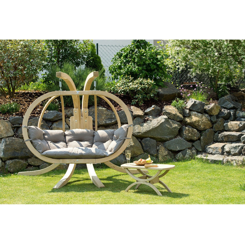 Globo Royal Taupe Double Seater Hanging Chair (Weatherproof Cushion), Hanging Chair Learning SPACE