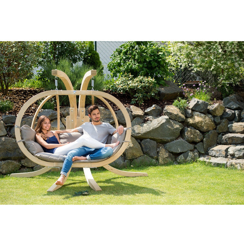 Globo Royal Taupe Double Seater Hanging Chair (Weatherproof Cushion), Hanging Chair Learning SPACE