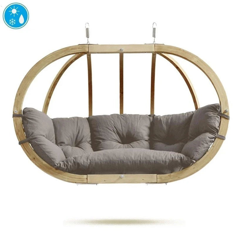 Globo Royal Taupe Double Seater Hanging Chair (Weatherproof Cushion), Hanging Chair Learning SPACE