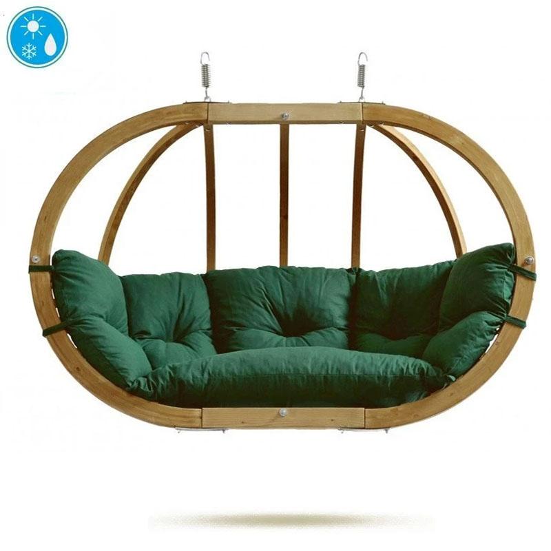 Globo Royal Verde Green Double Seater Hanging Chair (Weatherproof Cushion), Hanging Chair Learning SPACE