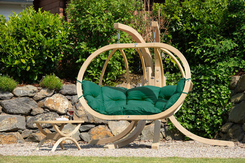 Globo Royal Verde Green Double Seater Hanging Chair (Weatherproof Cushion), Hanging Chair Learning SPACE