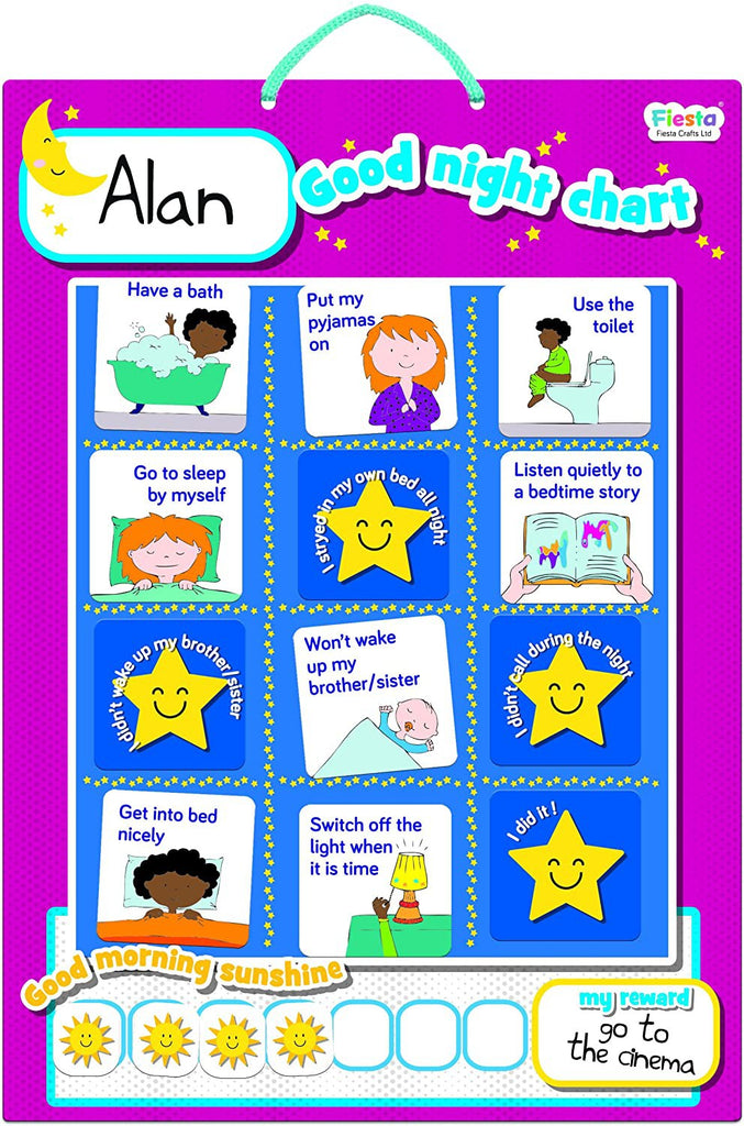 Good Night Chart-Additional Need,Autism,Calmer Classrooms,Early Years Books & Posters,Early Years Maths,Fiesta Crafts,Helps With,Life Skills,Maths,Neuro Diversity,Planning And Daily Structure,Primary Maths,PSHE,Schedules & Routines,Sleep Issues,Social Emotional Learning,Stock,Time-Learning SPACE