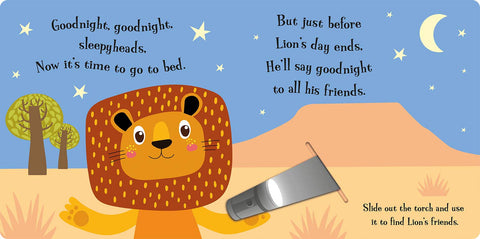 Goodnight Lion - Magic Torch Book-AllSensory,Baby Books & Posters,Calmer Classrooms,Calming & Anxiety,Core Range,Early Years Books & Posters,Helps With,Sensory Seeking,Sleep Issues,Tactile Toys & Books,Transitions and Routines-Learning SPACE