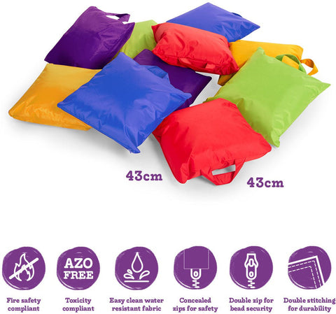 Grab & Go Cushions - Pack of 10-Bean Bags & Cushions,Cushions,Eden Learning Spaces,Mats,Multi-Colour,Nurture Room,Sit Mats,Stock,Wellbeing Furniture-Learning SPACE