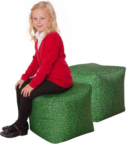 Grass Cubes Bean Bags-Bean Bags, Bean Bags & Cushions, Eden Learning Spaces, Nature Learning Environment, Nature Sensory Room, Sensory Garden, Stock, Wellbeing Furniture-Learning SPACE